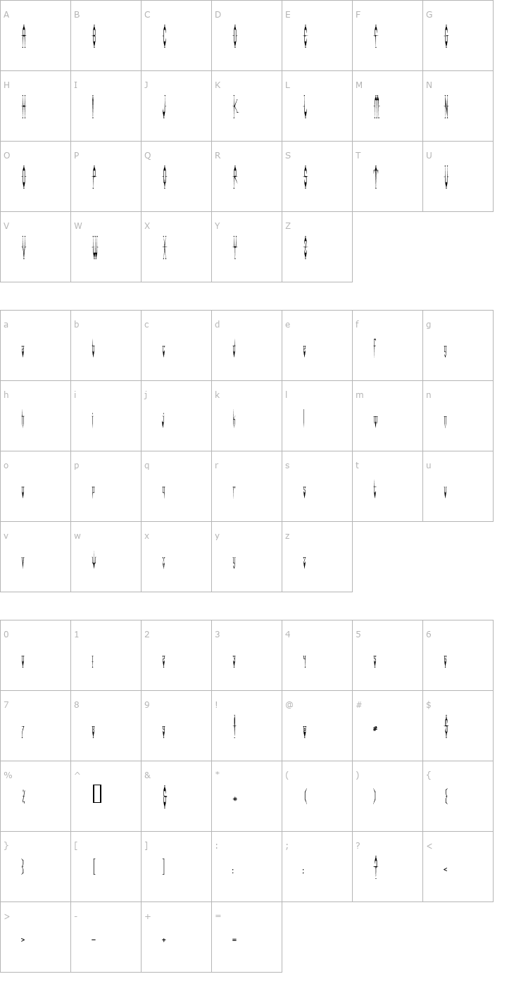 Character Map EvilClown Font