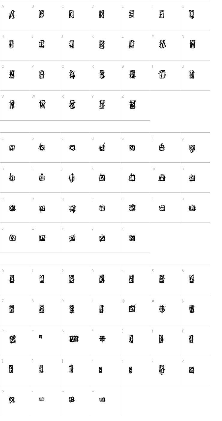 Character Map Evils Signature Font