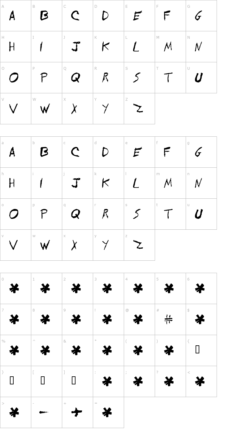 Character Map Evol by pOPdOG Font