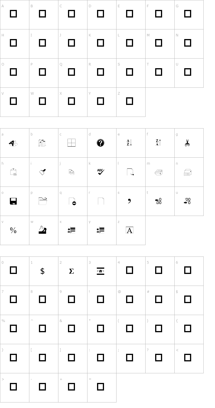 Character Map Excel Buttons 2 Font