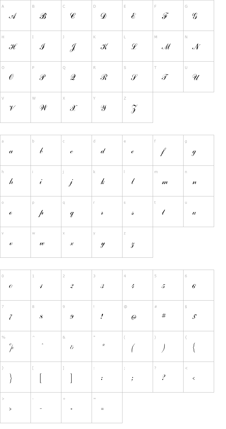 Character Map Excellence Font