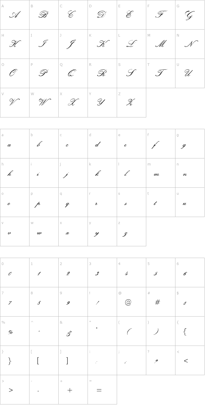 Character Map Exmouth Font