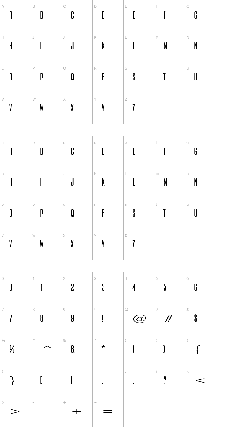 Character Map Expel Extended Bold Font