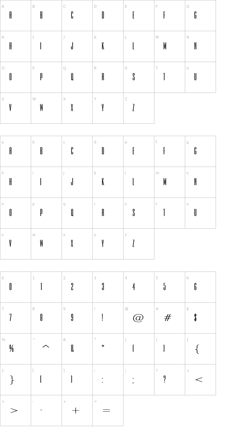 Character Map Expel Wide Bold Font