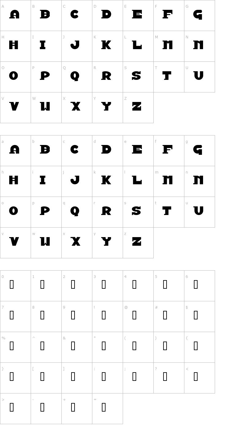 Character Map Experimenta Font