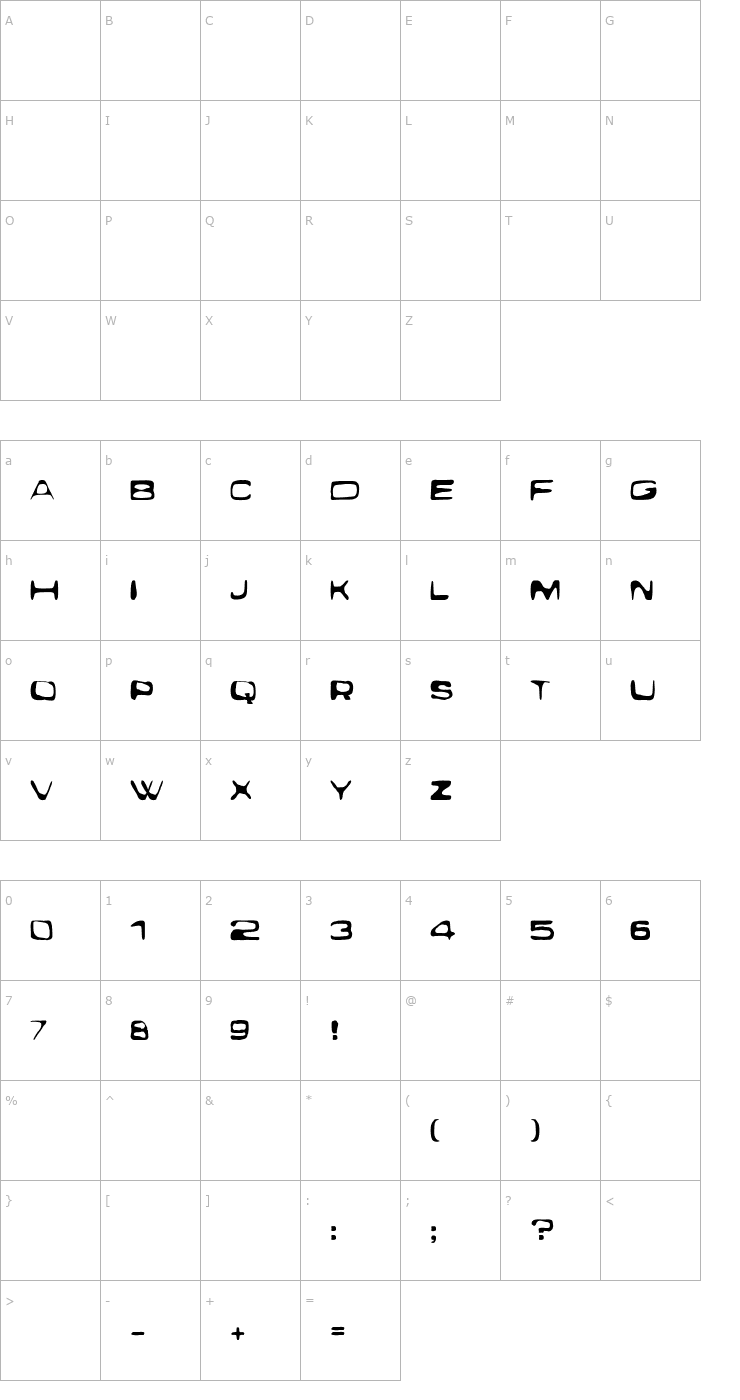 Character Map Explo Plain Font