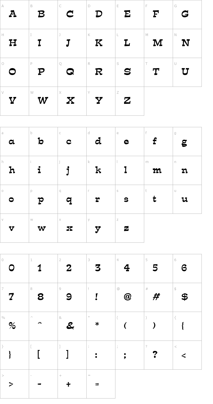 Character Map Expo Font