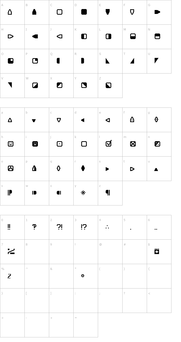Character Map Expo Symbols Font