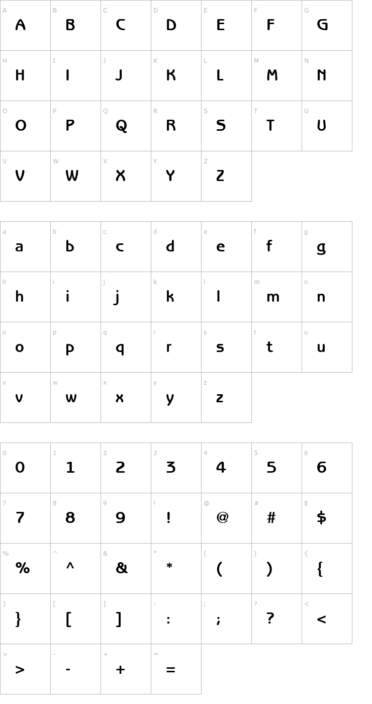 Character Map Express Deco Gothic SSi Bold Font