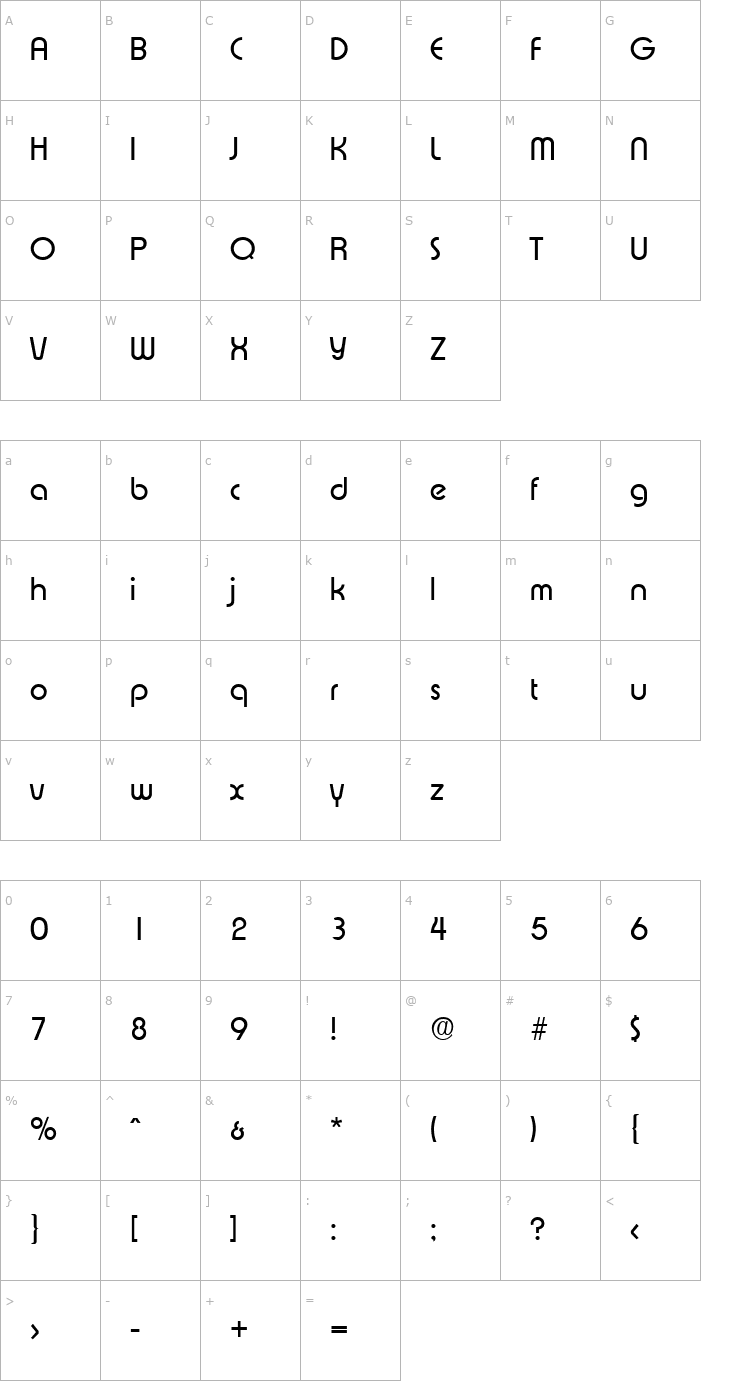 Character Map Expressa-Regular Font