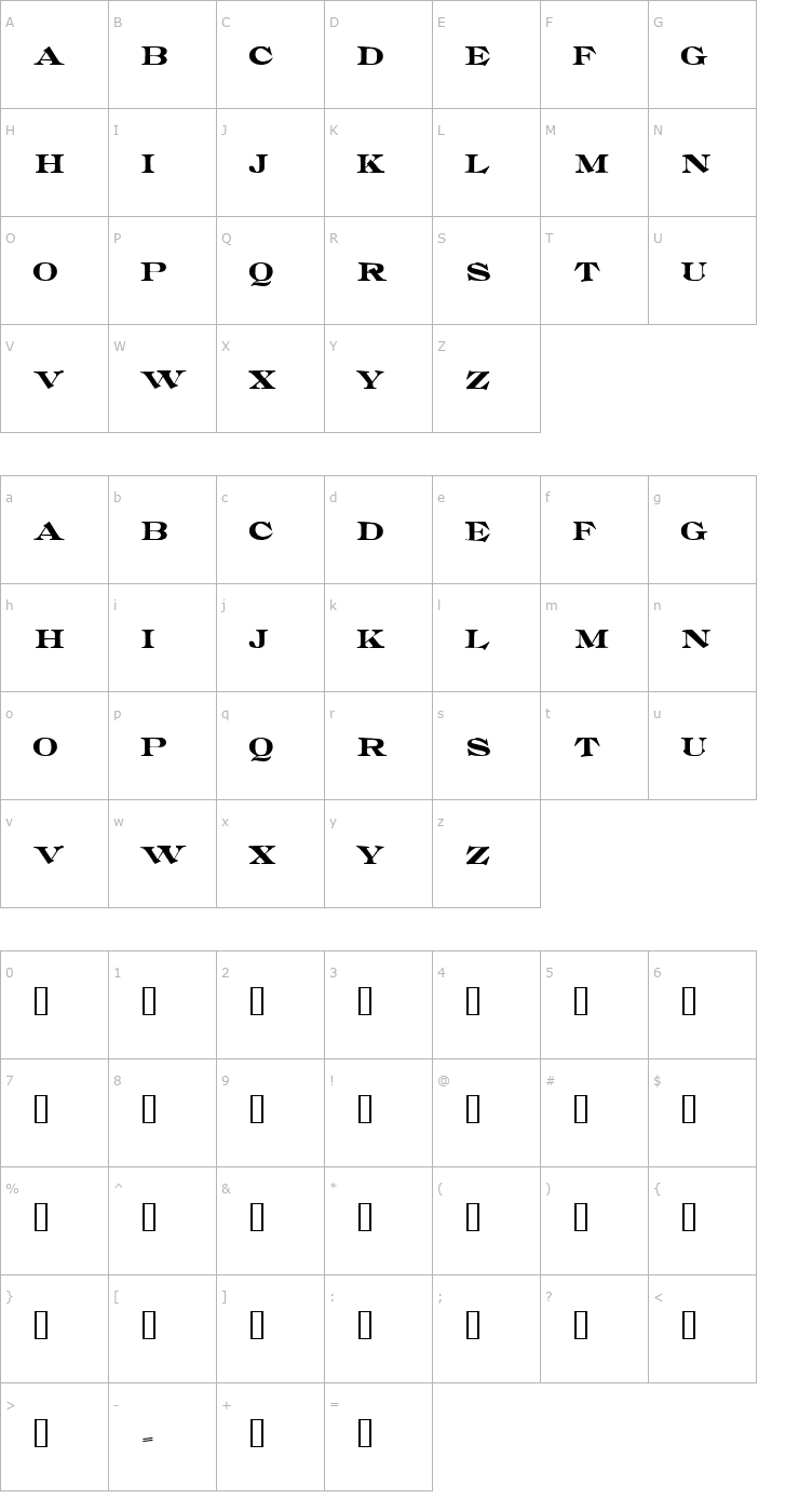 Character Map Extra HPLHS Font