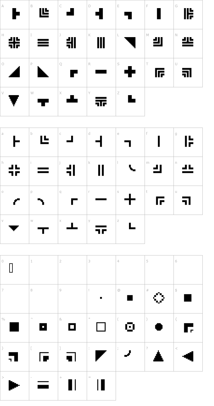 Character Map Extras10 Font