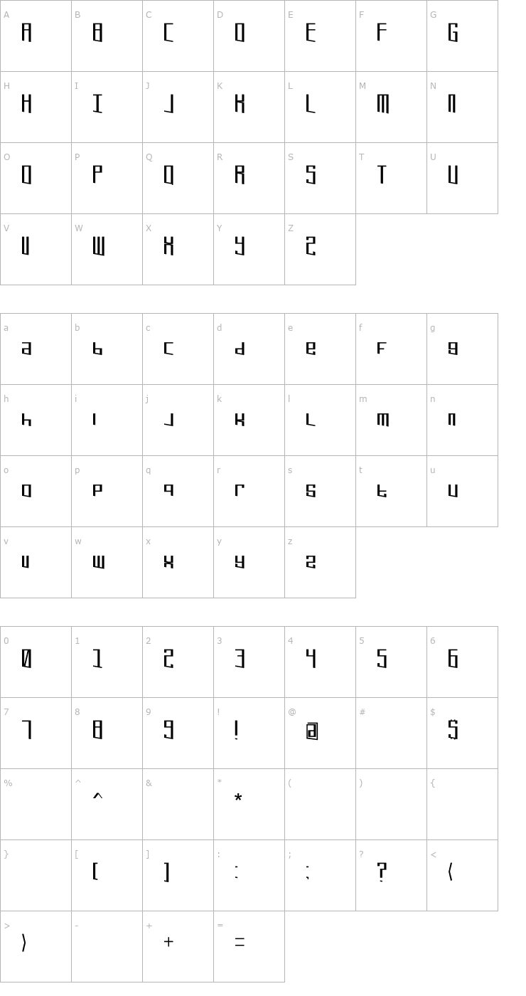 Character Map ExtremeRefresh Font