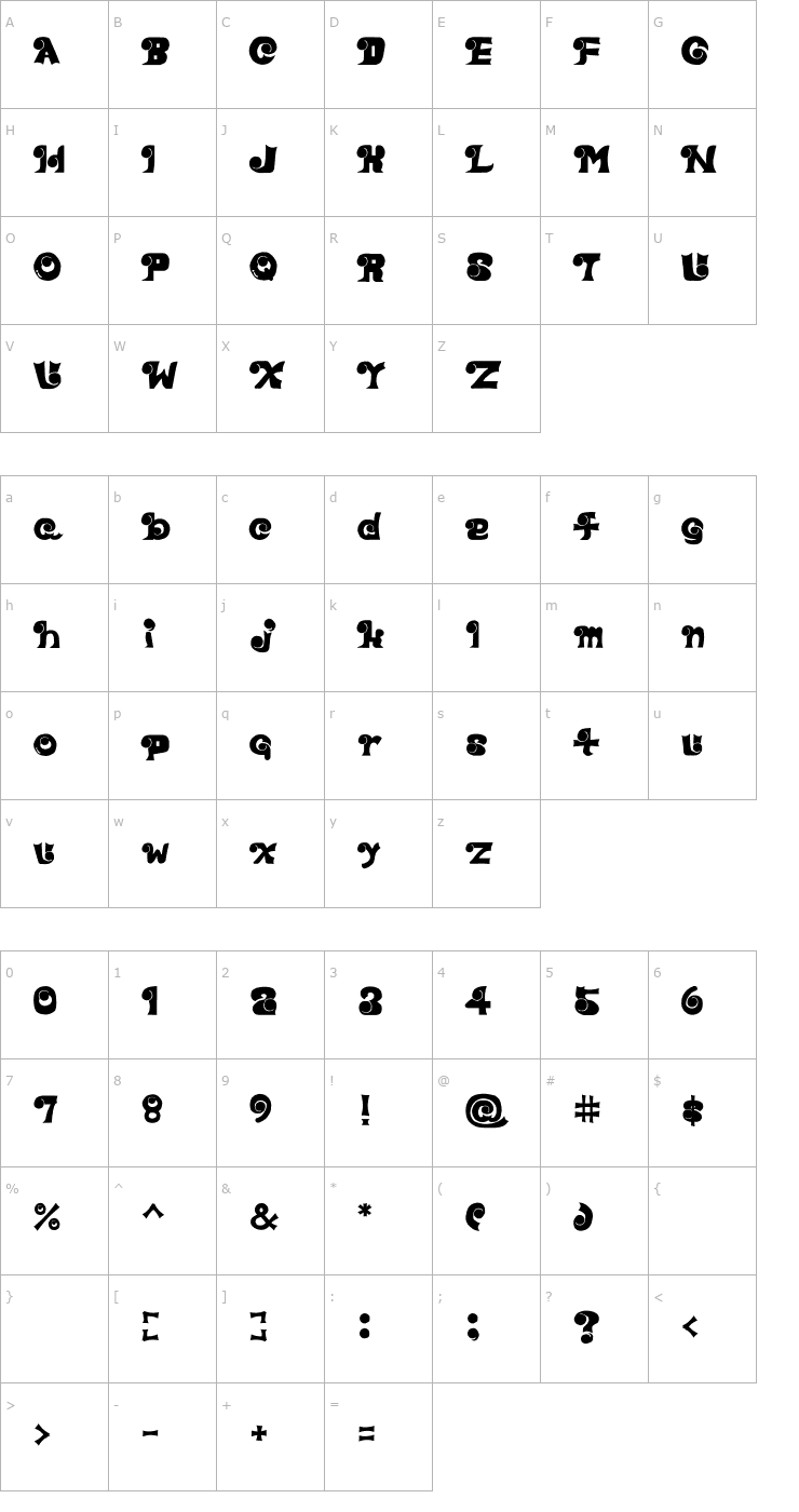 Character Map Eye Font Font