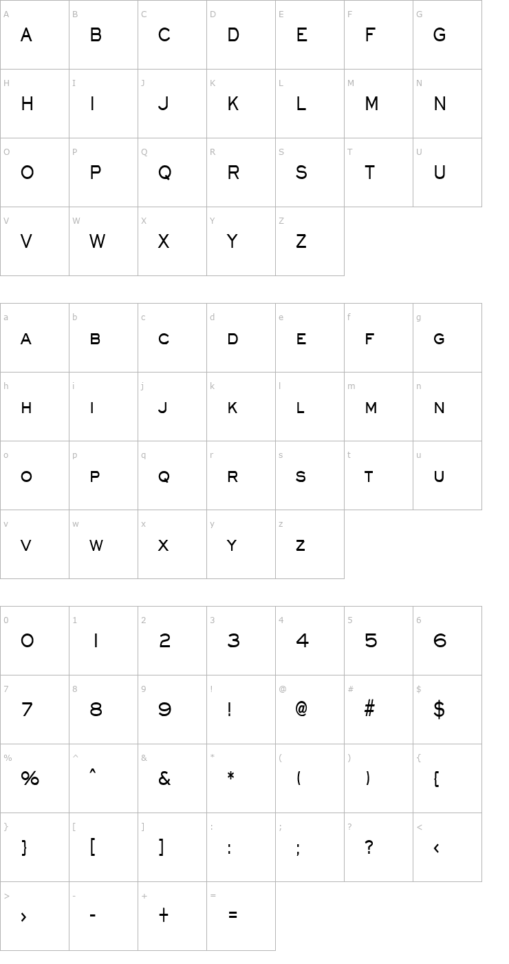 Character Map Eye glass Thin Bold Font