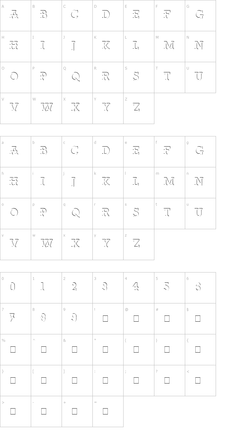 Character Map Fab Deco SSi Font