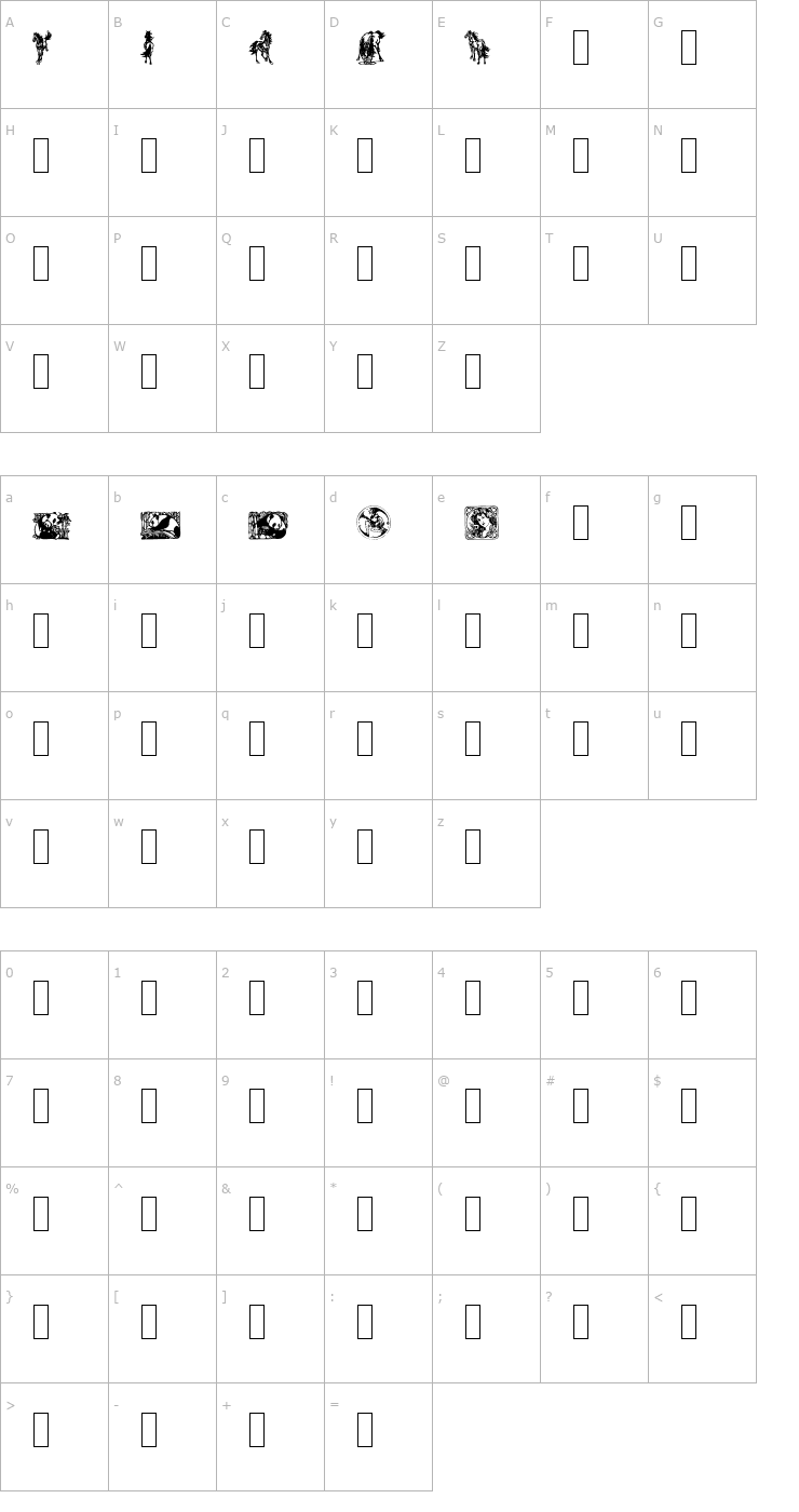 Character Map Fabeldyr 3 Font