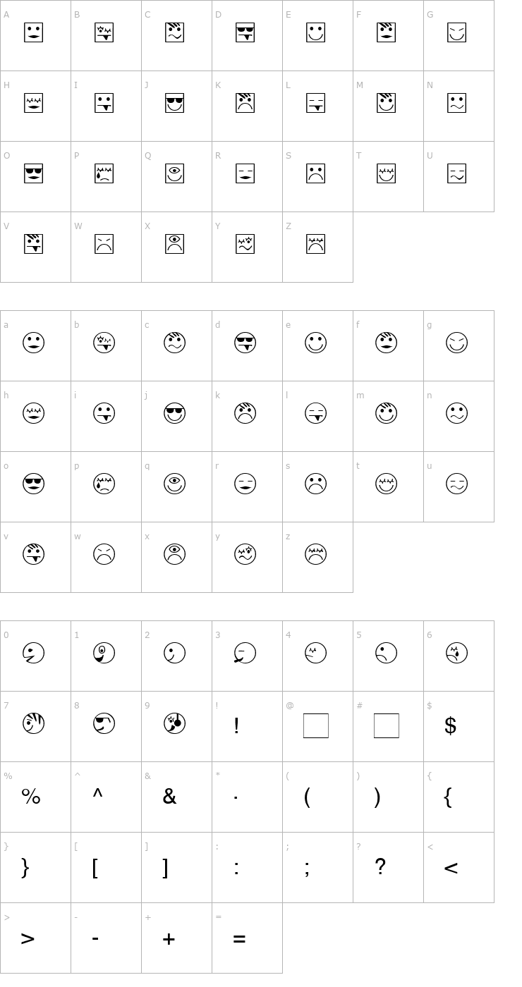 Character Map Face Becker Font