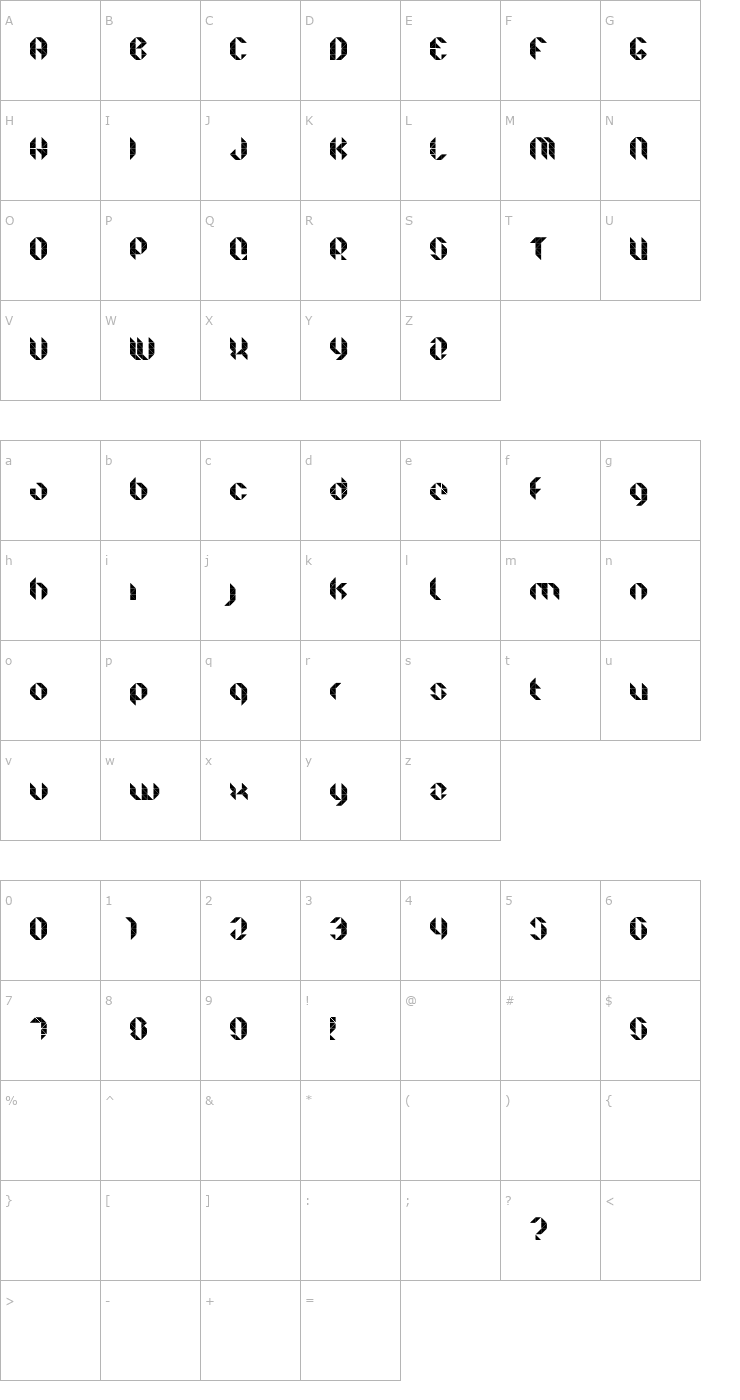 Character Map Facet Ultra Font