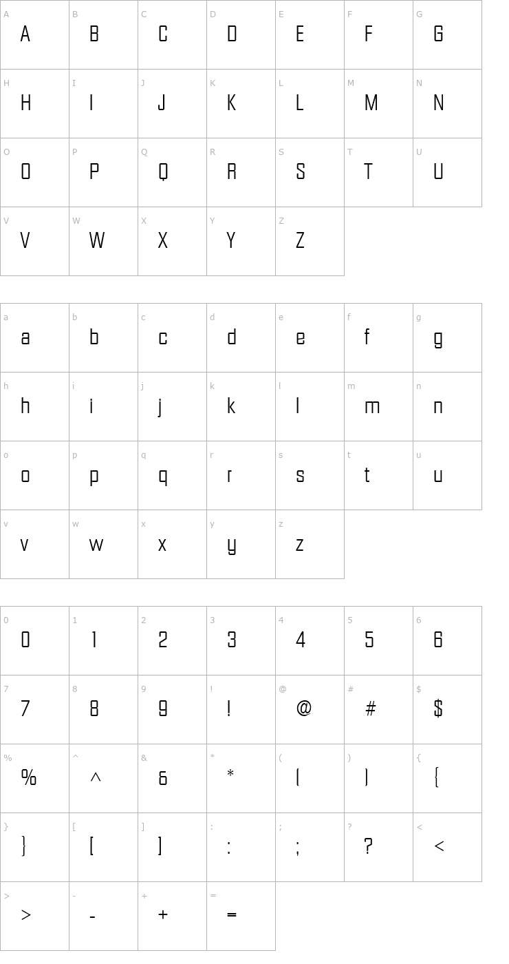 Character Map FacetLight Font