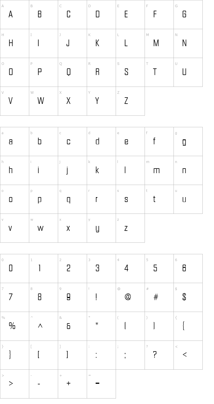 Character Map FacetLight Regular Font