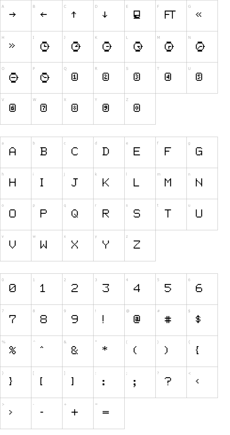 Character Map FacsimileLL Font