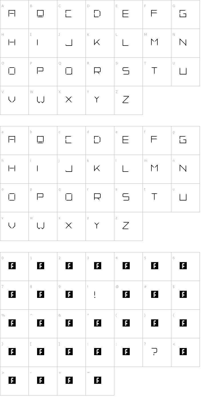 Character Map Fade Away Font