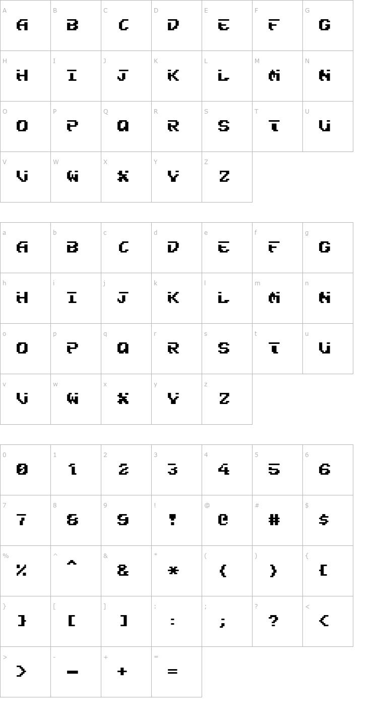 Character Map Fairlight Font