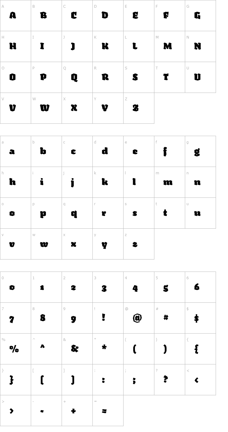Character Map Fakir-Black Font