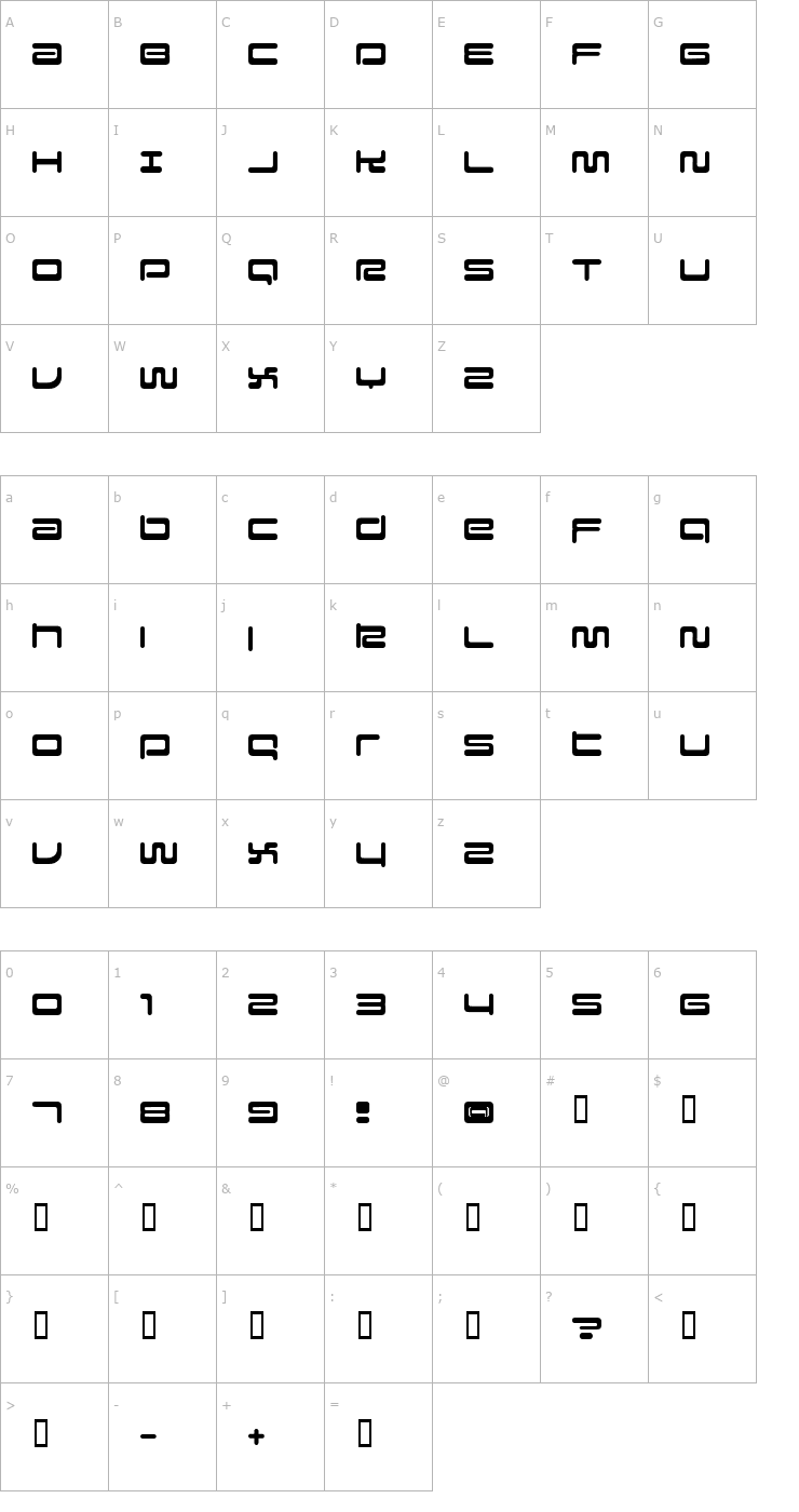 Character Map Falcon Font