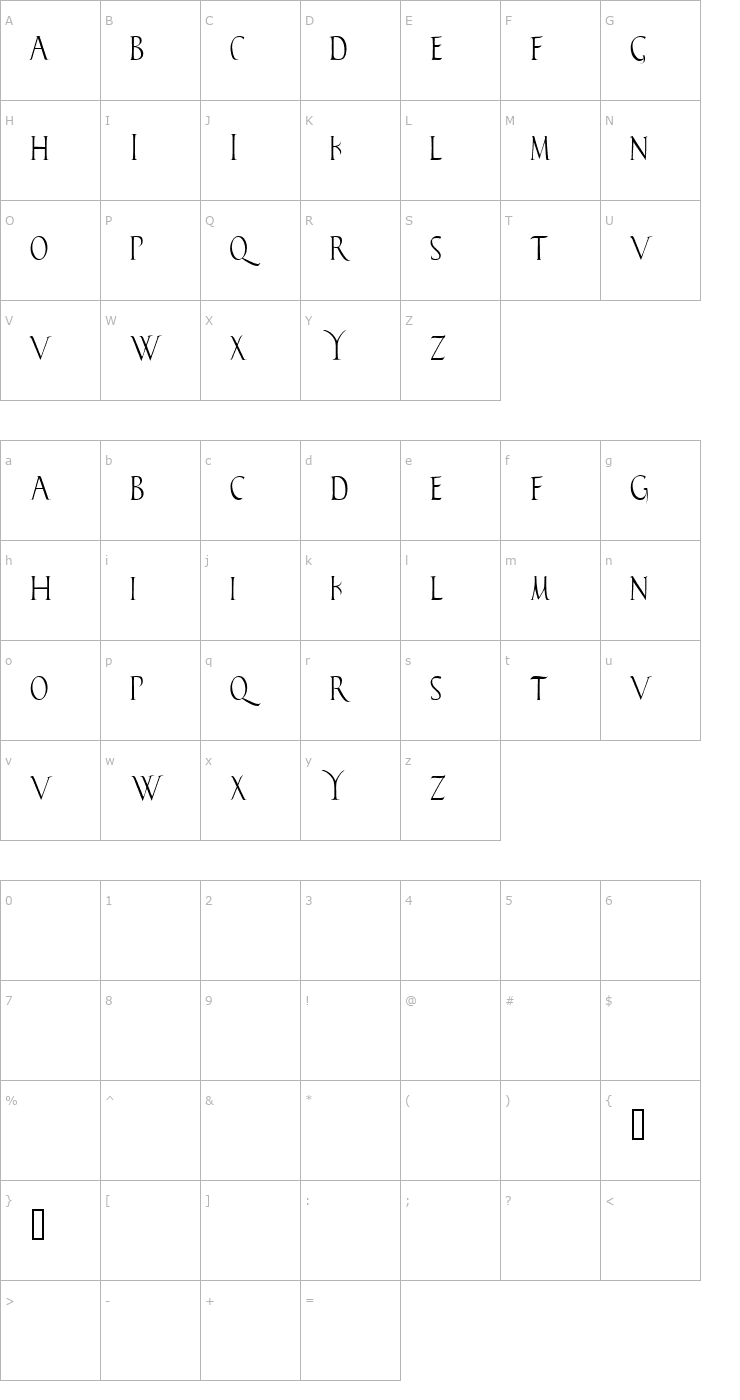 Character Map Falconis Font