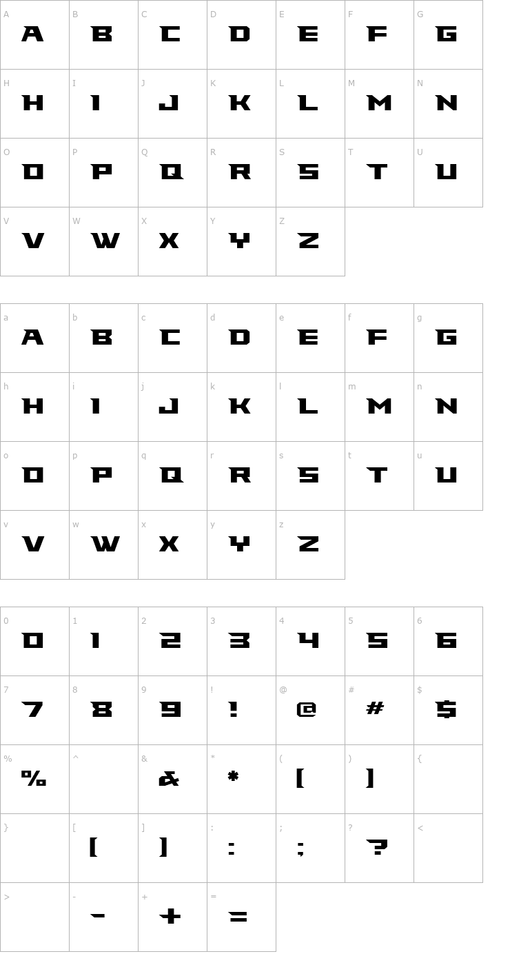 Character Map Falcons Font Font