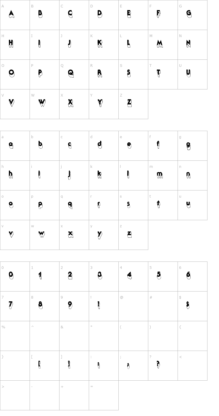 Character Map Falkville3D Font