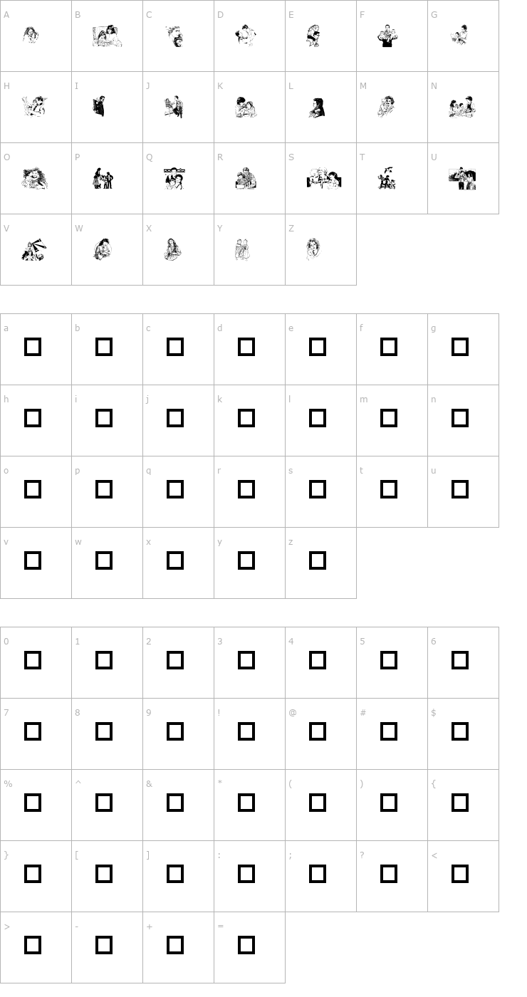 Character Map Family Affair Font