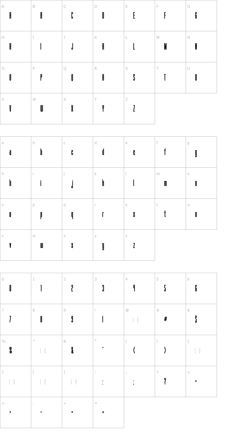 Character Map Fanatique Bold Font