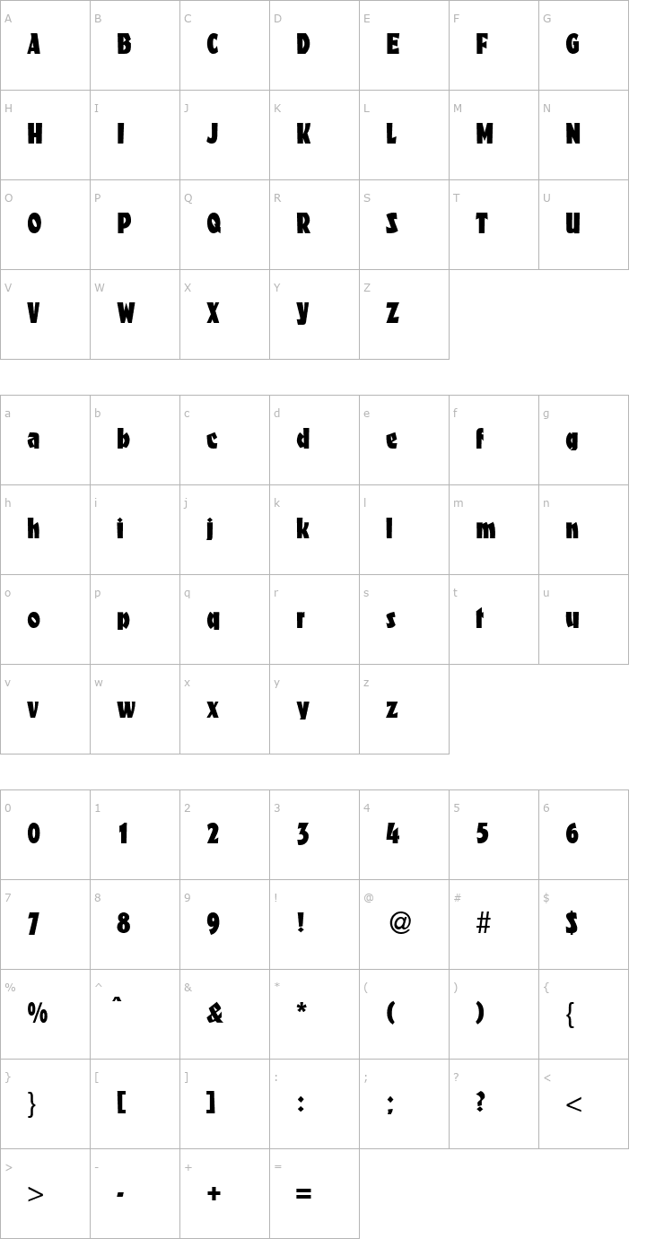 Character Map Fancy-Regular Font