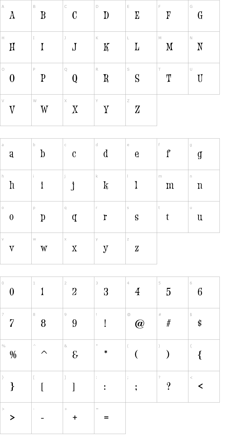 Character Map FanfareJF Font