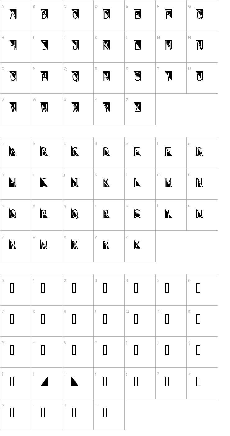 Character Map Fantomet Font
