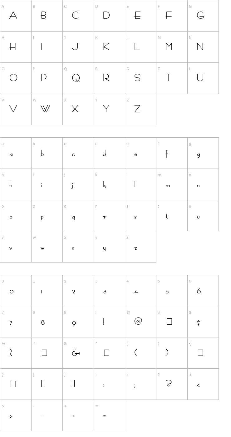 Character Map Fashion Bold Font