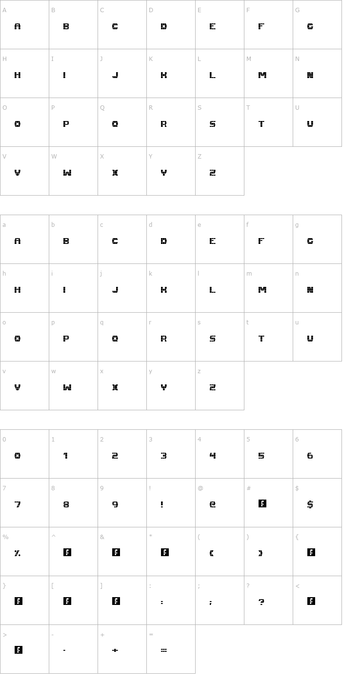 Character Map Fast Money Font