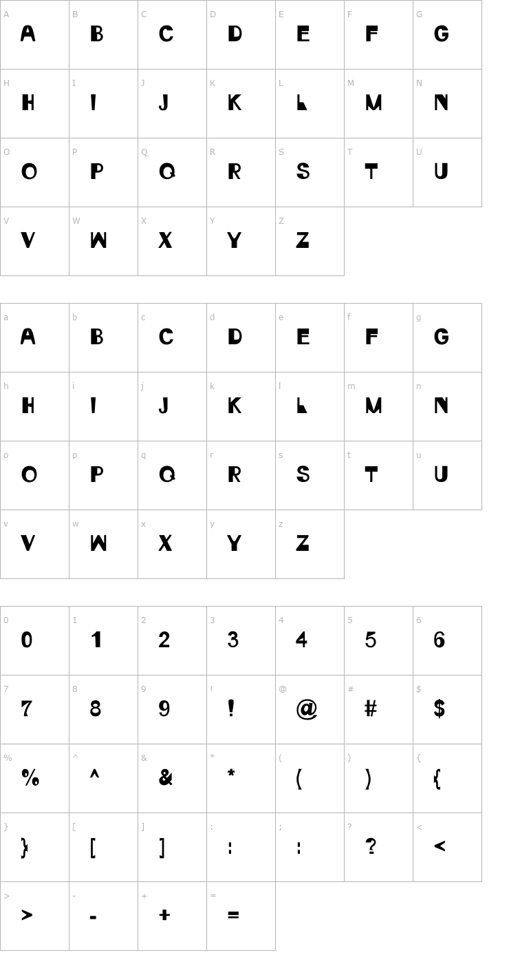 Character Map FataPulke Font
