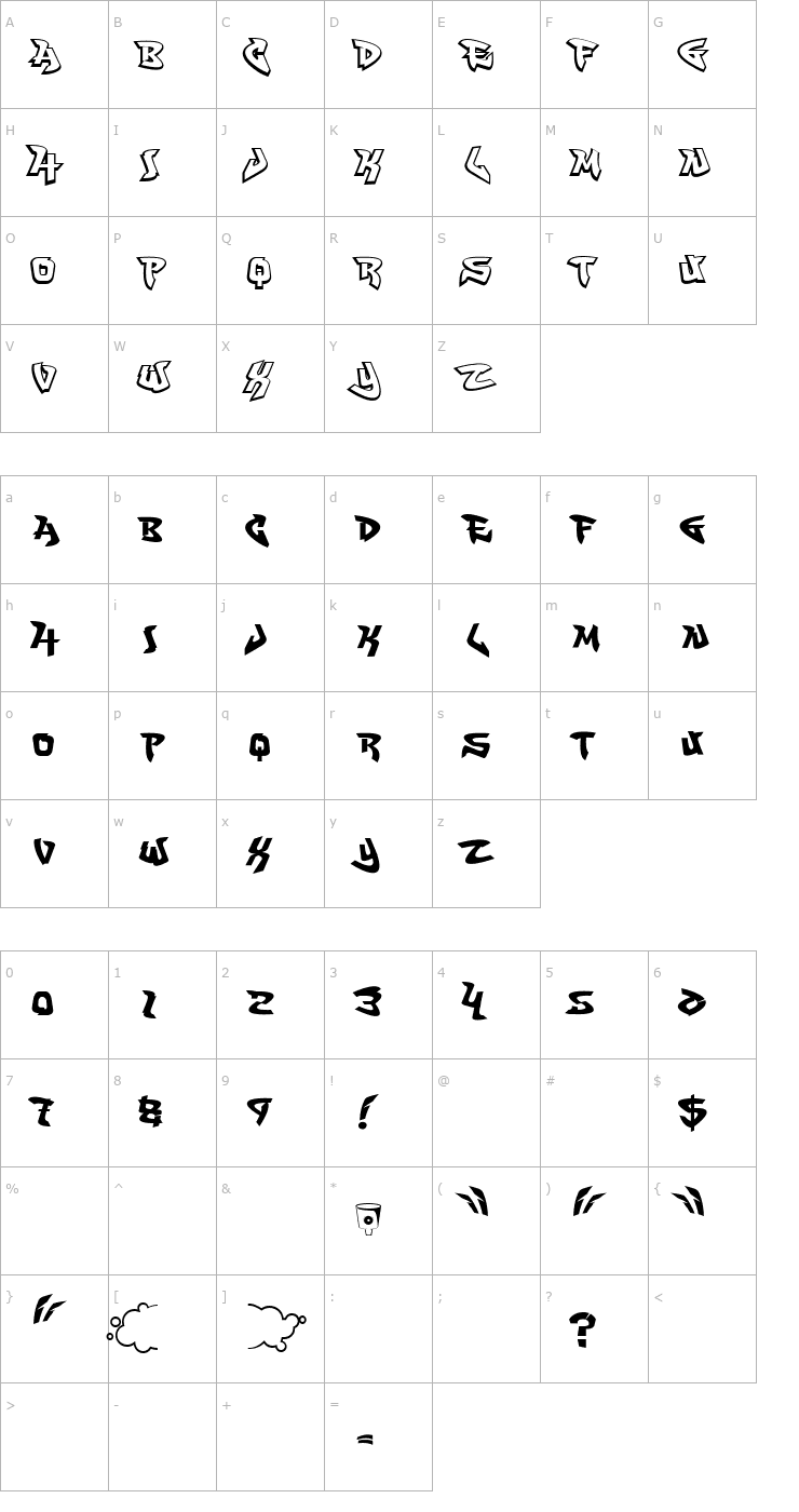 Character Map FatCap Font