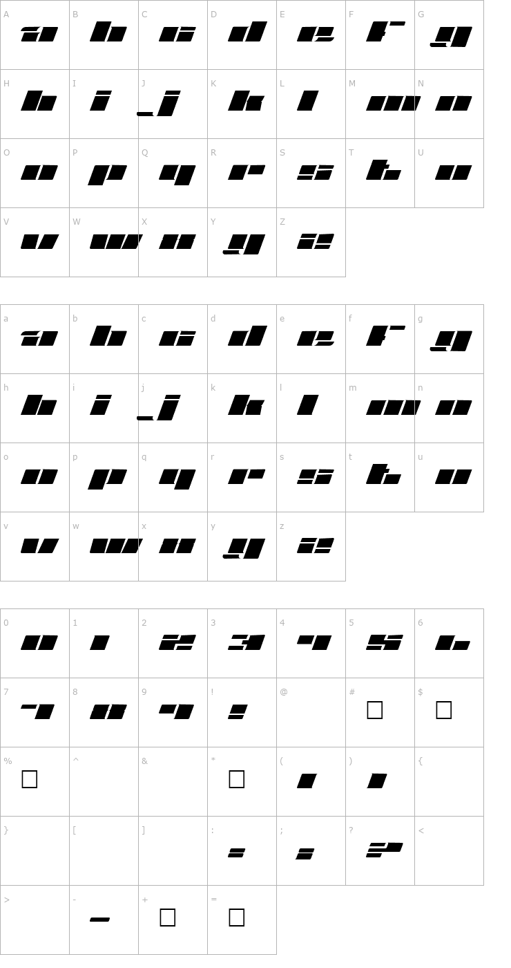 Character Map Fatt Font