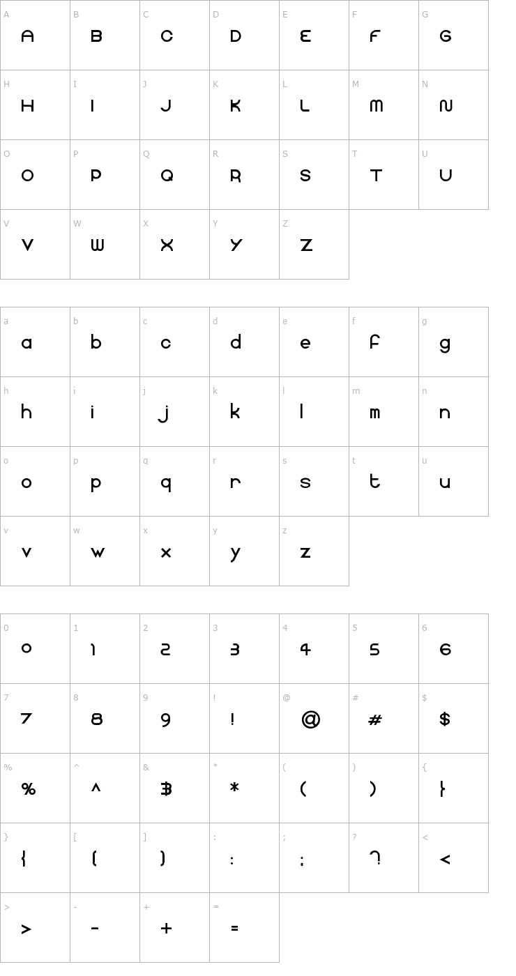 Character Map Faucet Font