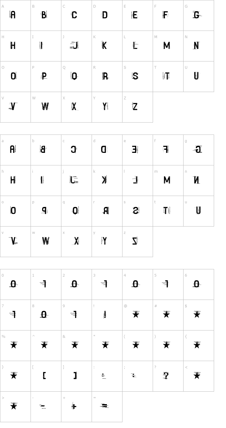 Character Map Fayettenam Font