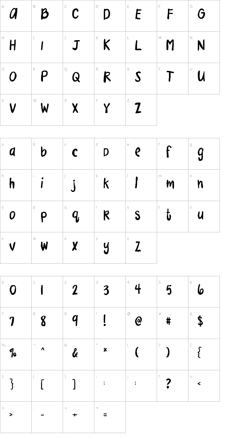 Character Map FB Almost Paradise Font