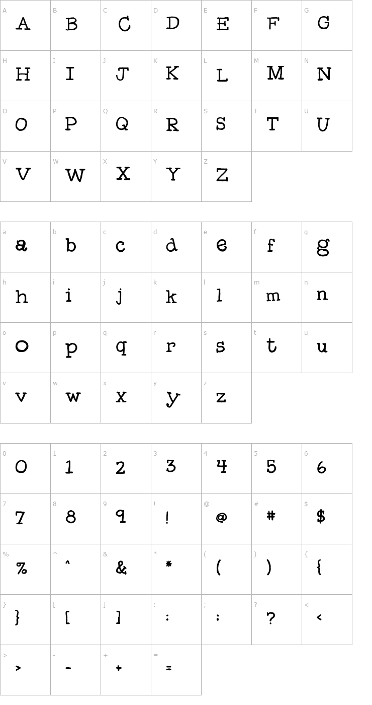 Character Map FB Boutique Font