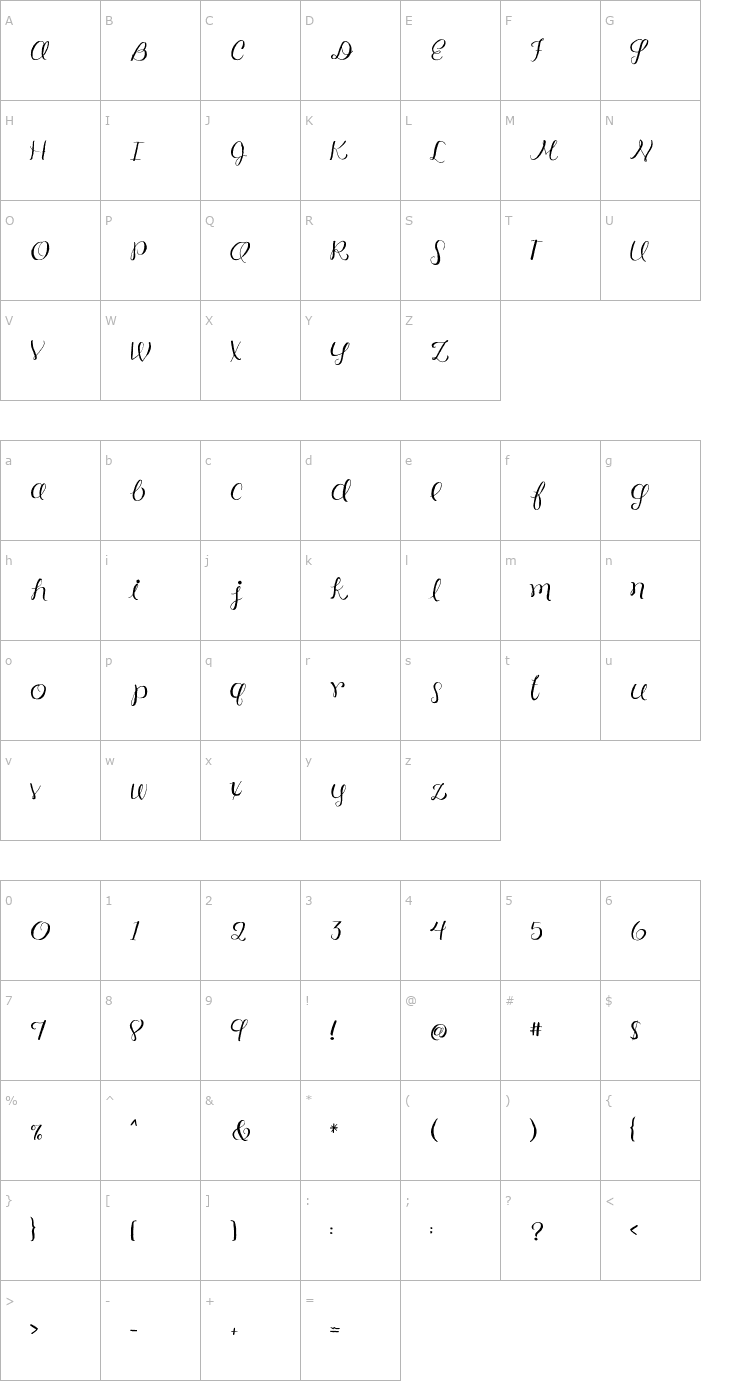 Character Map FB Meadow Font