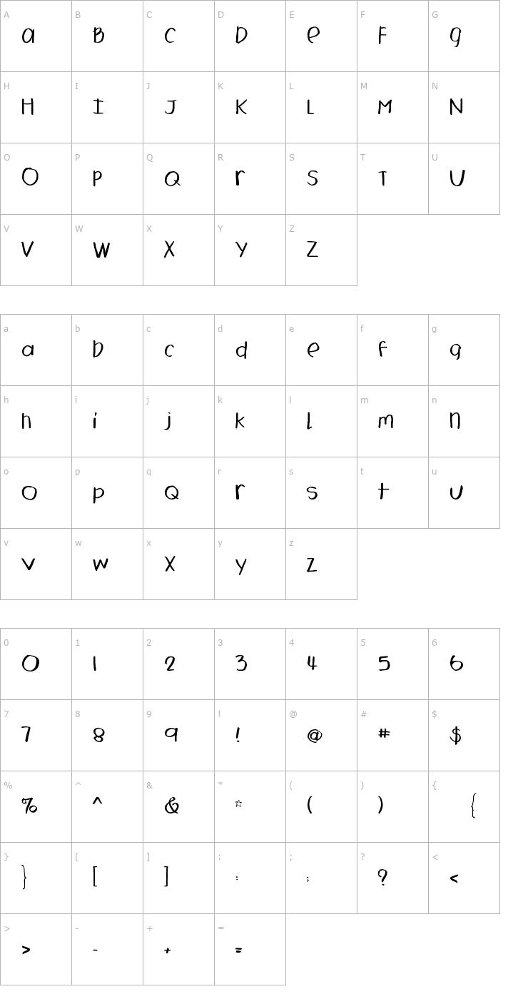 Character Map FB Soup Font