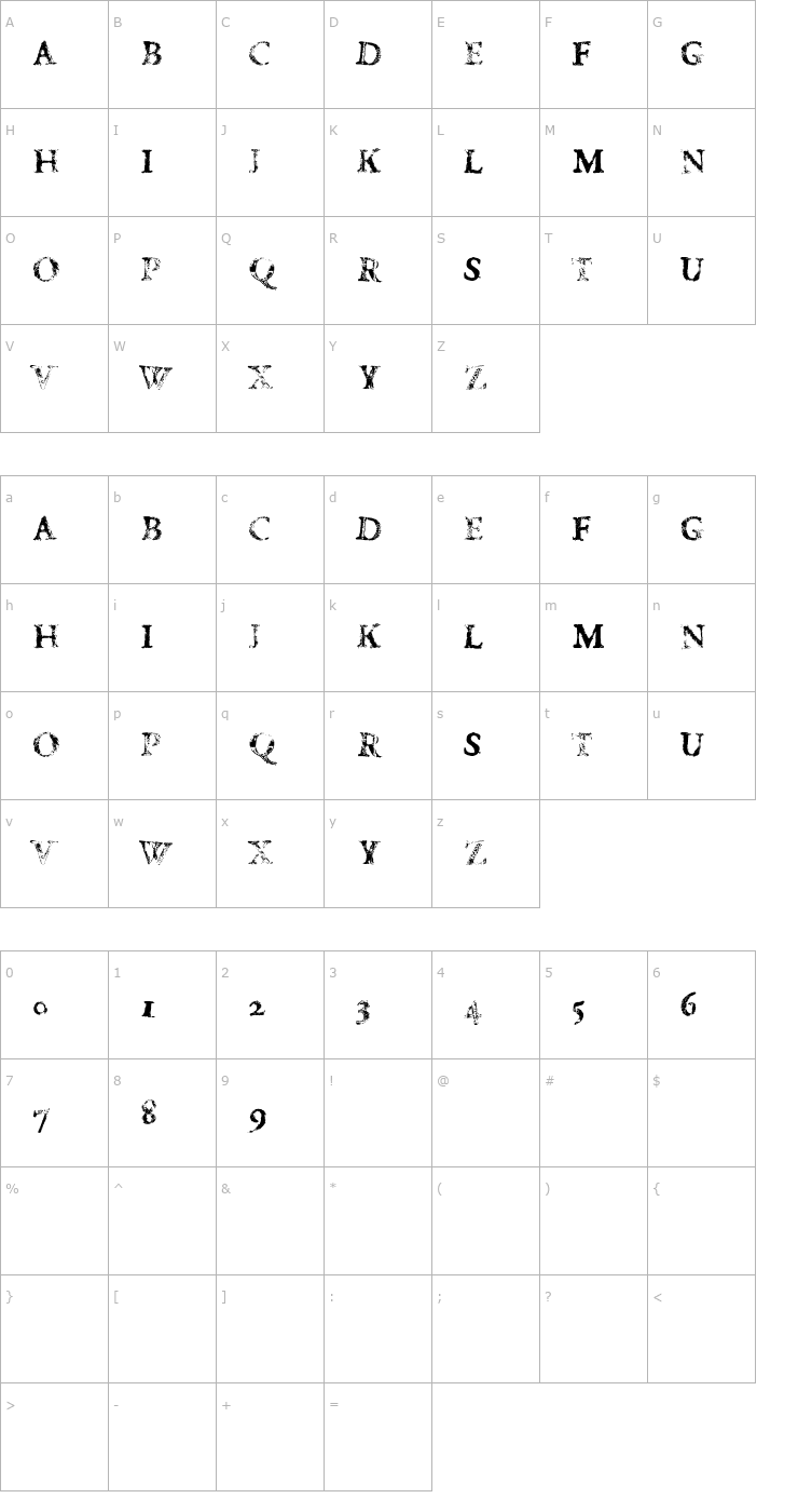 Character Map FD Carimboh Font